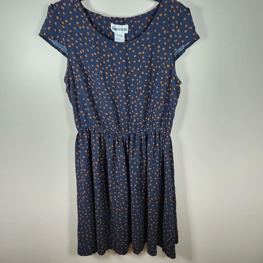 Danny and Nicole Dress Womens 16 Blue Skater A Line Career Work Cap Sleeve - Picture 1 of 10